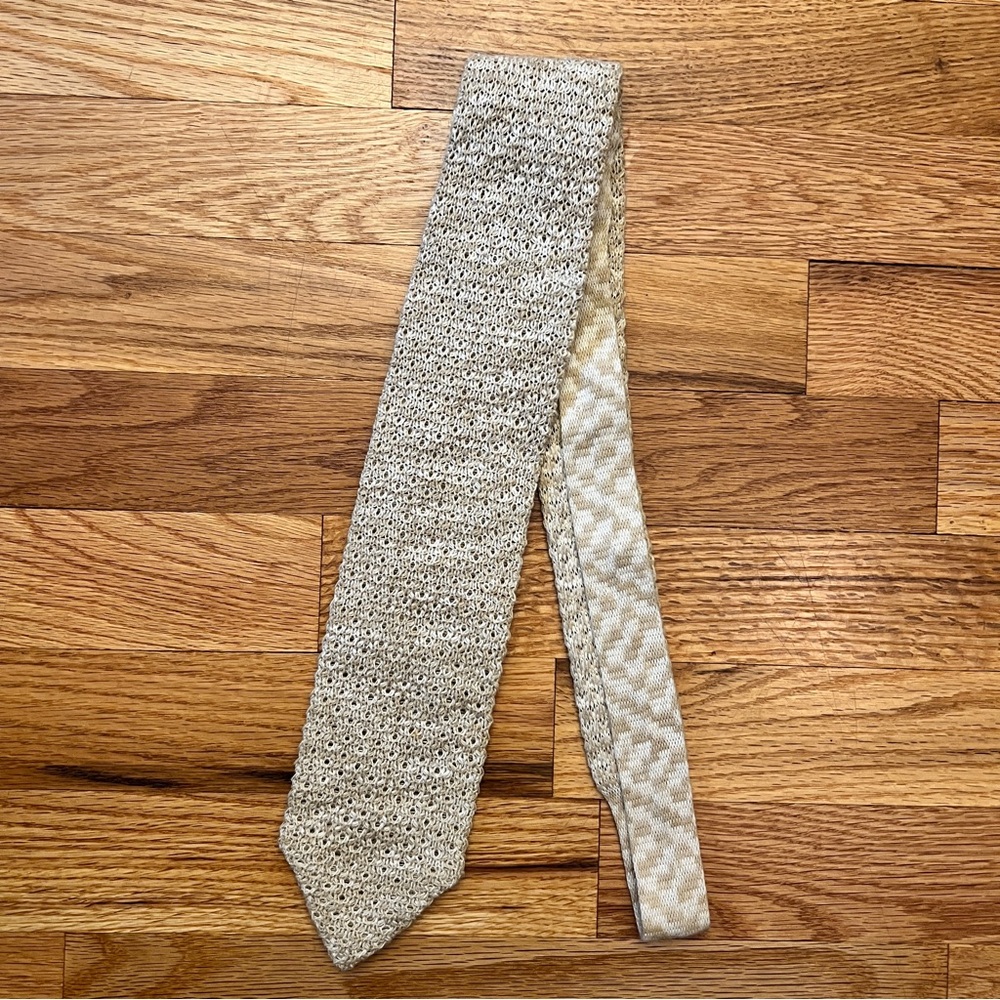 Vintage Structure Cotton Linen Woven Necktie